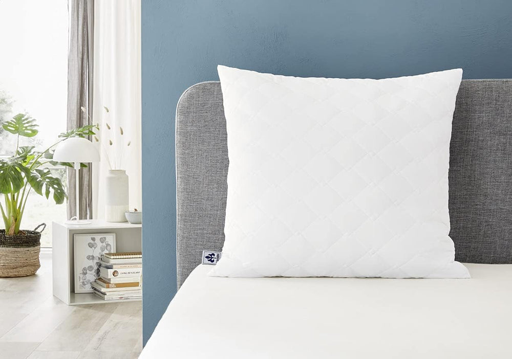 Oreiller Micro Thermo Irisette - Fabriqué en Allemagne - Oreiller avec Housse Amovible en Microfibre Douce, 40 X 80 Cm, Certifié Ã-ko-Tex Naty Shop Oreillers Standard Single Pack de 2 - 80 X 80 Cm