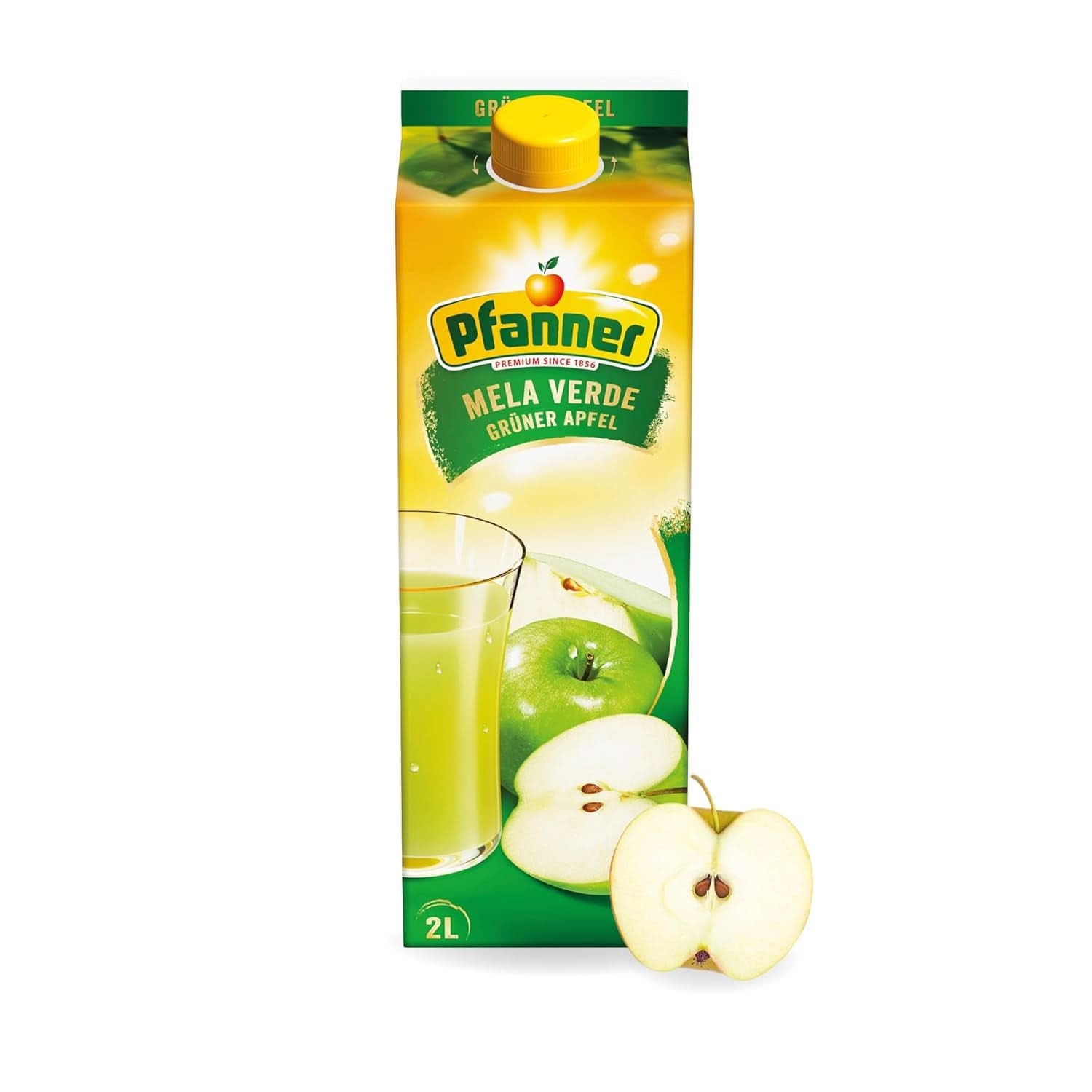 Pfanner Jus de pomme trouble 100% naturel (1 x 2 litres) - Pommes directement pressées - Jus de fruits sans sucre ajouté Boissons sans alcool Naty Shop 2 litres Pommes Vertes