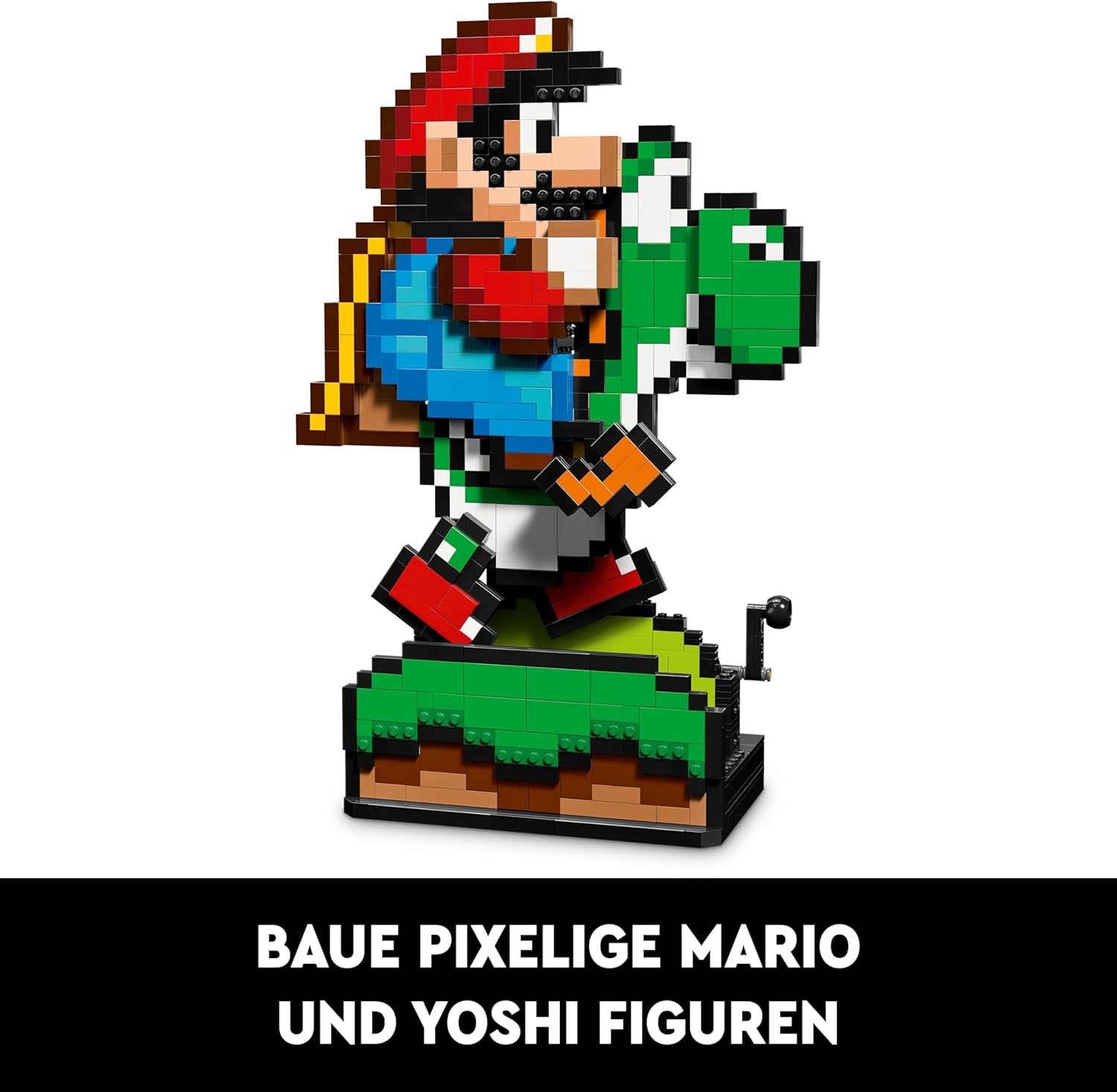 LEGO Super Mario World: Mario & Yoshi Nintendo Set zum Sammeln, pixelige Figuren, Modell zum Bauen und Ausstellen, Wohn-Deko und Sammlerstück, Modellbausatz und Geschenk für Erwachsene Fans 71438