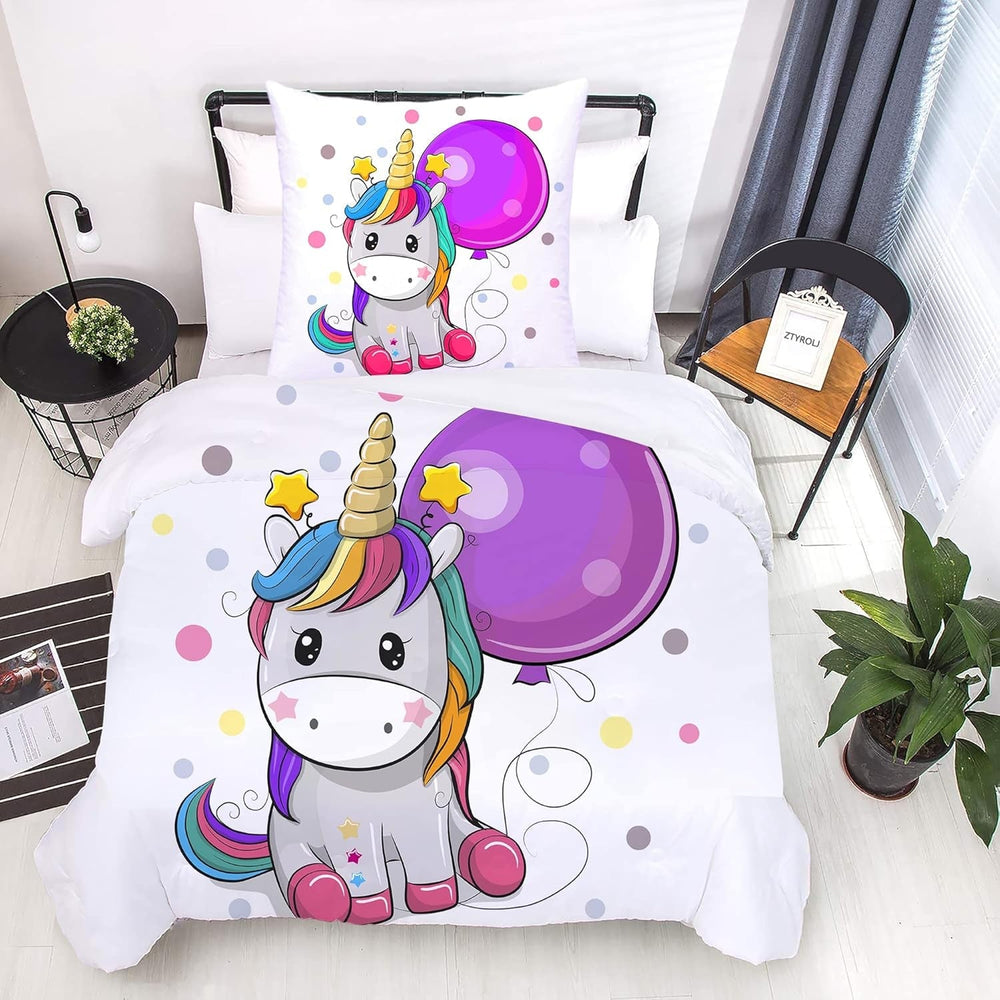 Linge de lit enfant, différentes tailles et divers personnages animés Linge de lit - enfant Naty Shop Licorne (modèle 2) 135X200Cm+80X80Cm