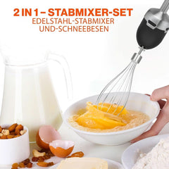 Proficook® 2In1 Batteur sur socle & Schneebesen | Stabmixer 1000 Watt pour mixeurs, mélangeurs et purificateurs | Machine à smoothies M. Langem Mixstab | Pürierstab M. Edelstahlgehäuse & Soft Touch-Griff | PC-SMS 1220 Mère et Enfant Naty Shop