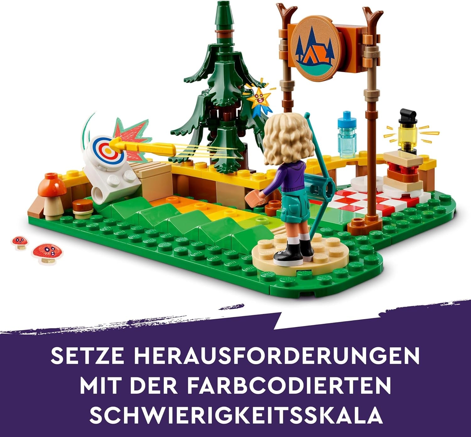LEGO Friends Tir à l'arc au camp d'aventure Jouet de construction pour enfants avec arc et flèche, 2 figurines et un évier, pour filles et garçons à partir de 6 ans 42622 Ensembles de construction Besuche an LEGO-Store