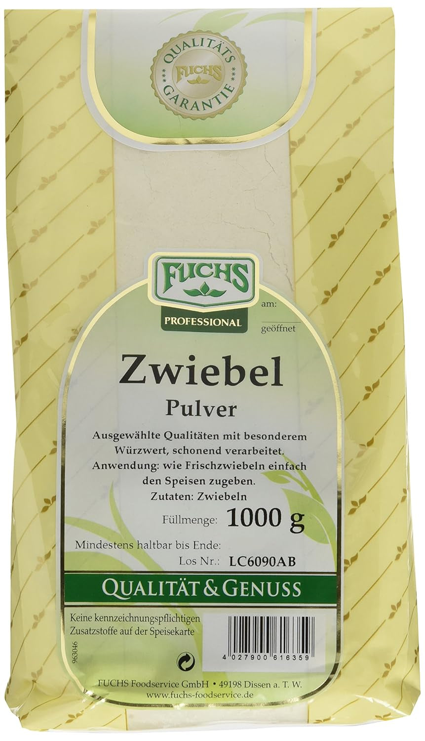 Fuchs Professional - Zwiebelpulver | Schonend verfahrett, zum Würzen von herzhaften Gerichten | Qualité professionnelle pour les grossistes et la gastronomie | Sac recyclable de 1 kg