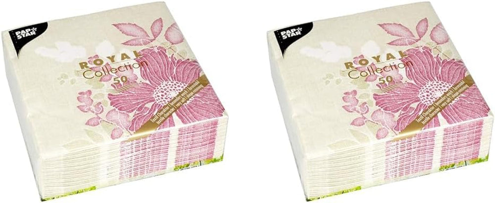 Papstar, 50 Serviettes "Collection ROYAL" 1/4 Pli 40 Cm X 40 Cm Fuchsia "Annabel", #85015