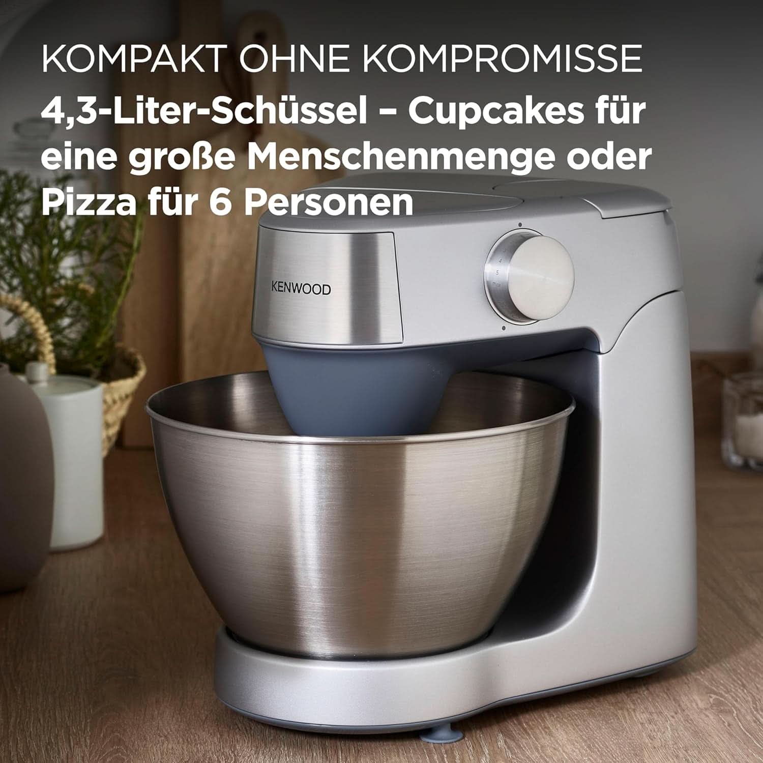Kenwood Prospero+ KHC29A.R0SI Machine de cuisine, 4,3 L Edelstahlschüssel, Inkl. 10-Teiligem Zubehör-Set Mit Fleischwolf, Glas-Mixer, Zitruspresse, Entsafter Und Mehr, Inkl. Easyweigh Waage, 1000W, Argent Mère et Enfant Naty Shop