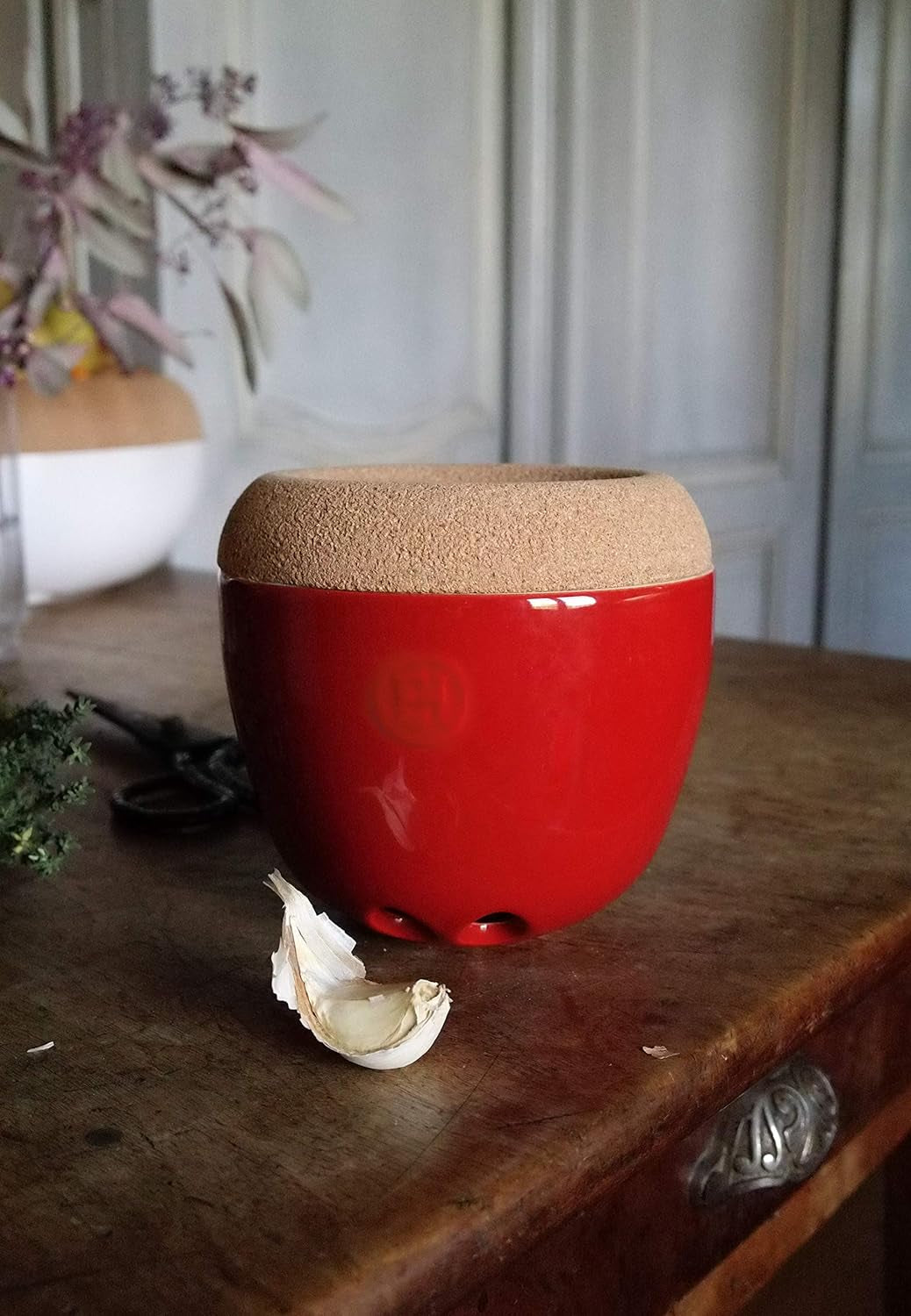 EH348763 Pot à ail, céramique, 14,6 x 14,6 x 13,4 cm, céramique, Grand Cru, 14,6 x 14,6 x 13,4 cm Boîtes de conservation Naty Shop