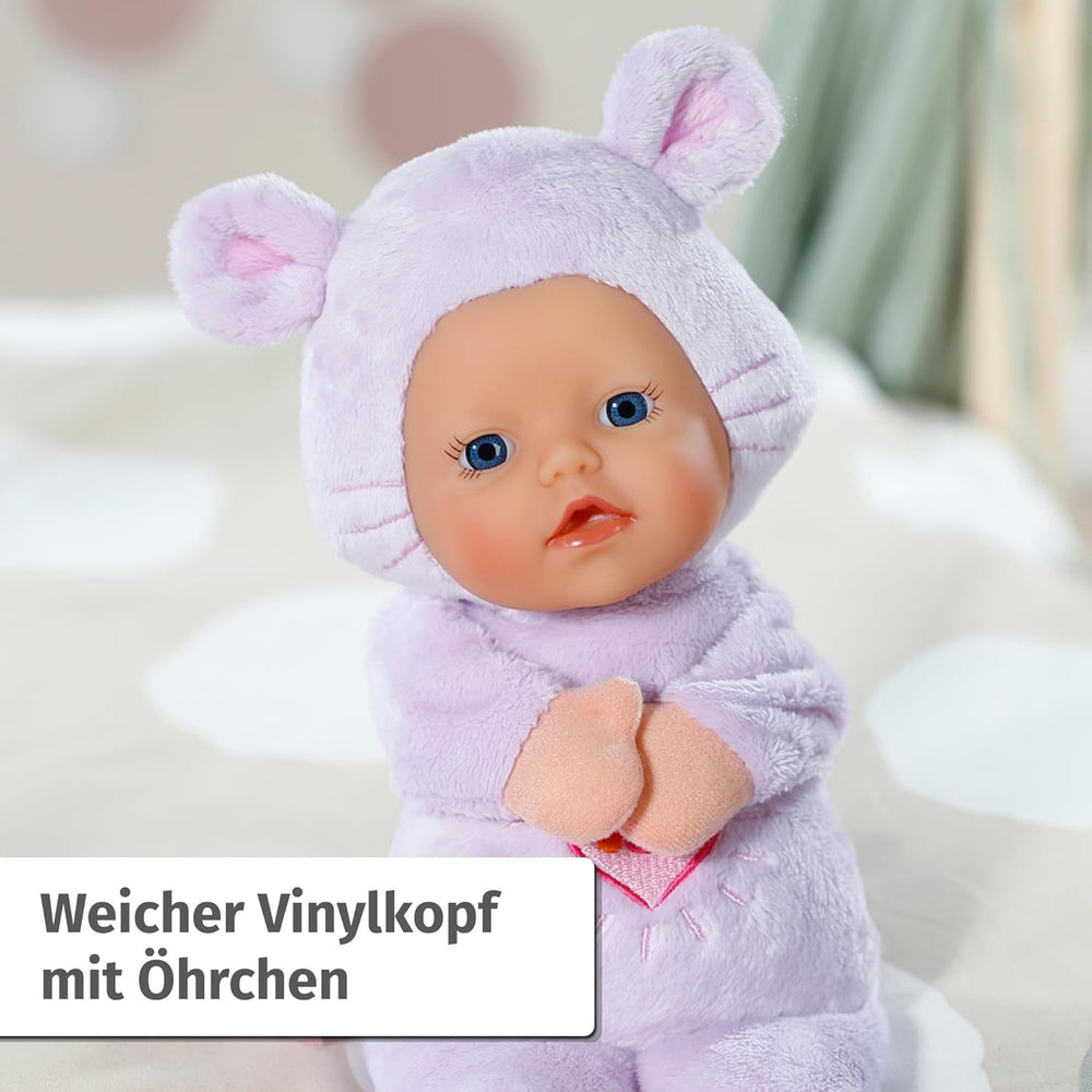 BABY Born for Babies Maus 26cm, weiche 26 cm Puppe mit Öhrchen und Fingertaschen, für Neugeborene, 836590 Zapf Creation