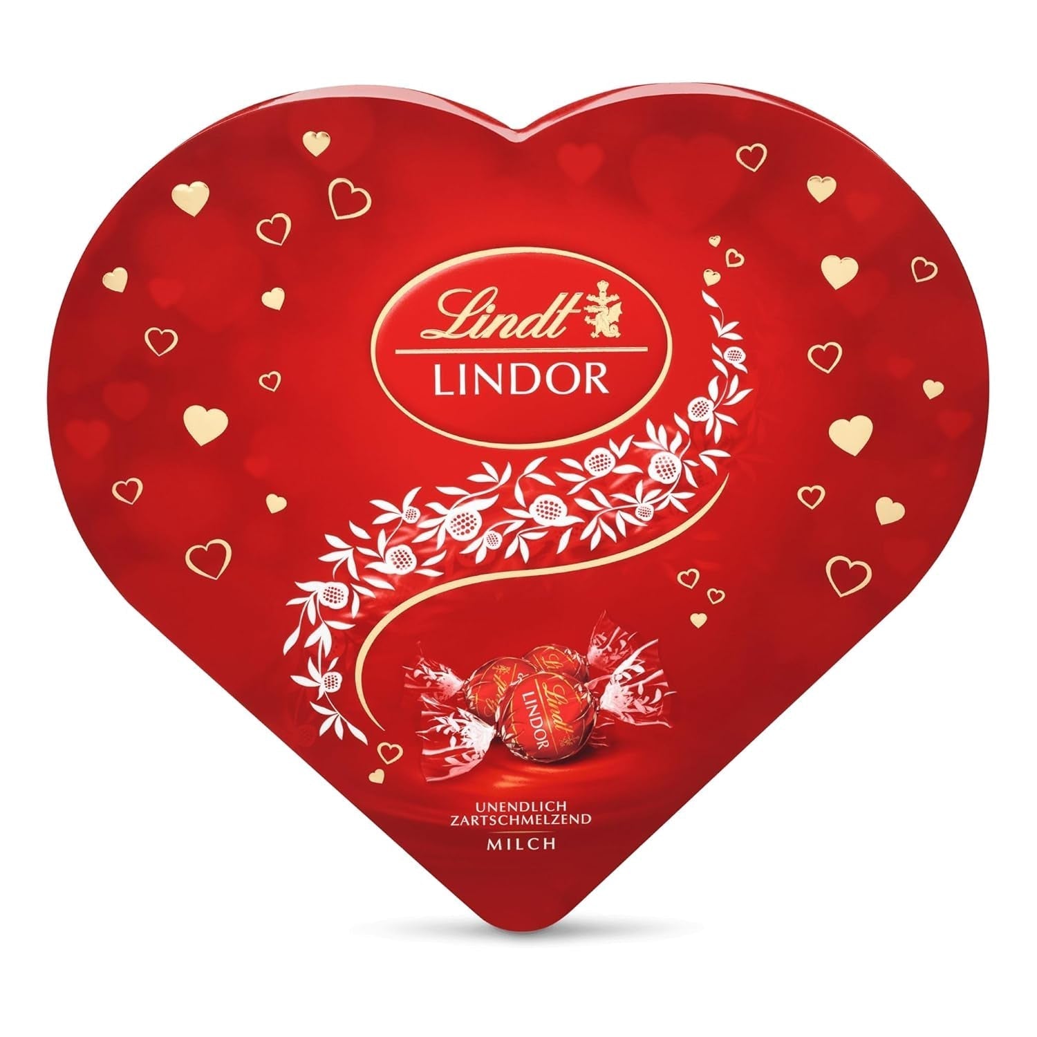 Lindt Lindor heart pack, pachet de 4 (4 X 112 G) Bomboane de Ciocolata Naty Shop 325 G Ciocolata cu lapte