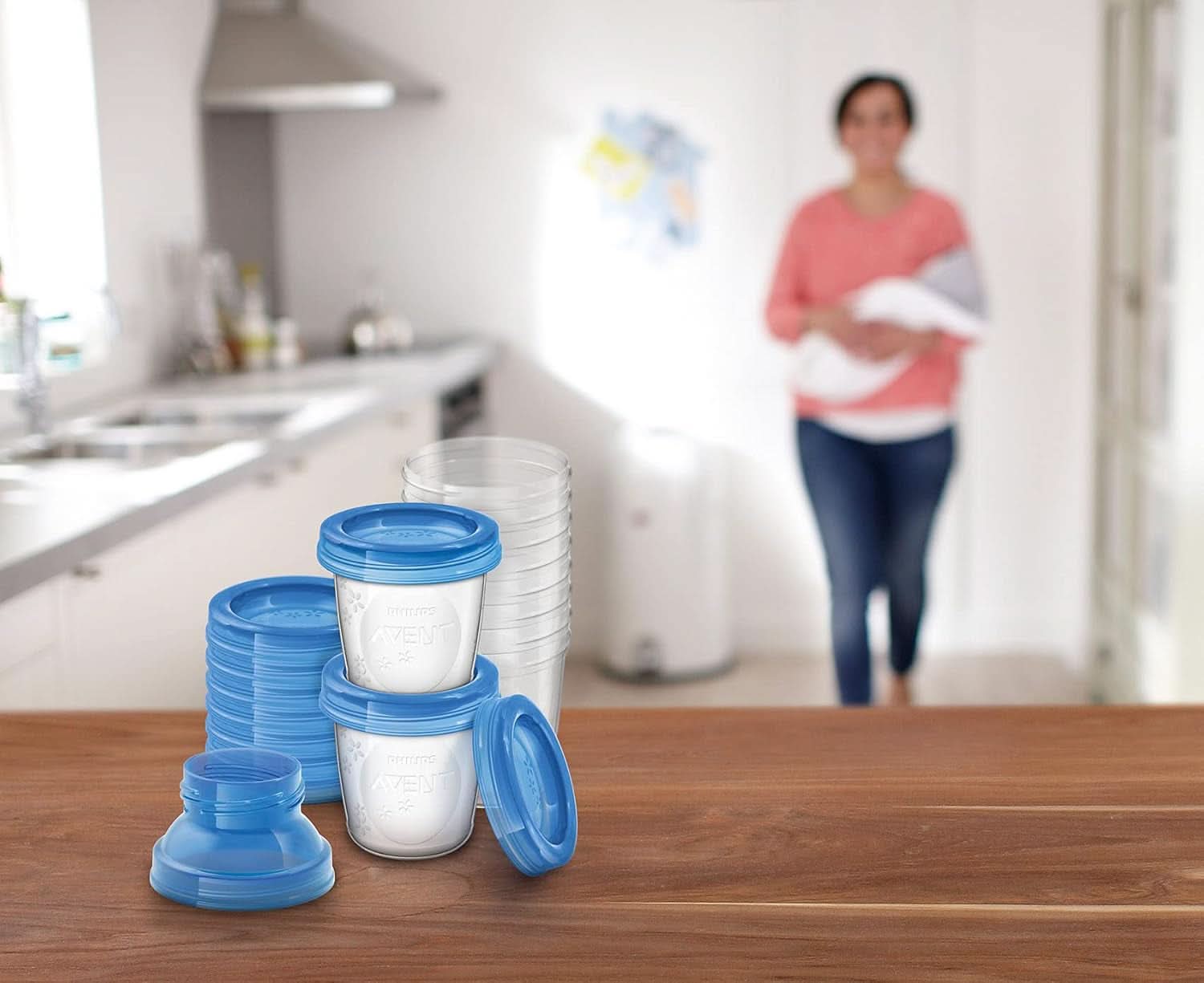 Philips Avent Aufbewahrungssystem Für Muttermilch, Becher Inklusive Deckel, Adapter (Modell SCF618/10) Accesorii Hrana si Alaptare Bebe Naty Shop