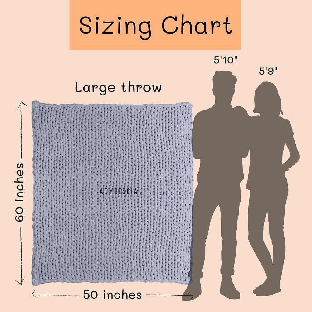 Couverture tricotée épaisse, jeté, 100% tricoté à la main avec du fil chenille géant (127 X 152,4 Cm, gris lilas) Lits et couvertures Adyrescia