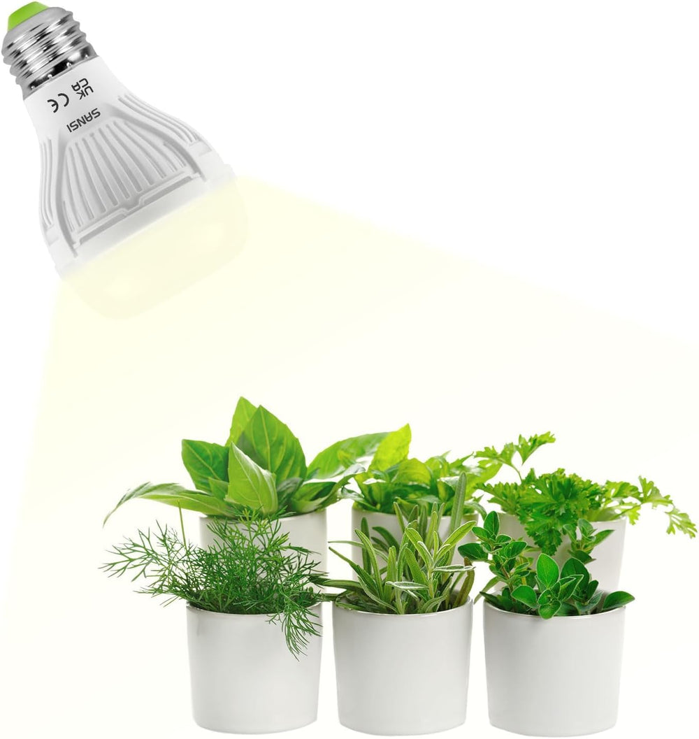 SANSI Lampe de culture LED à spectre complet 30 W pour plantes d'intérieur, équivalent 250 W PPFD E27 élevé, 4000 K, 660 nm, angle de faisceau de 60 °, lampe de culture pour semis, légumes, fleurs, culture hydroponique