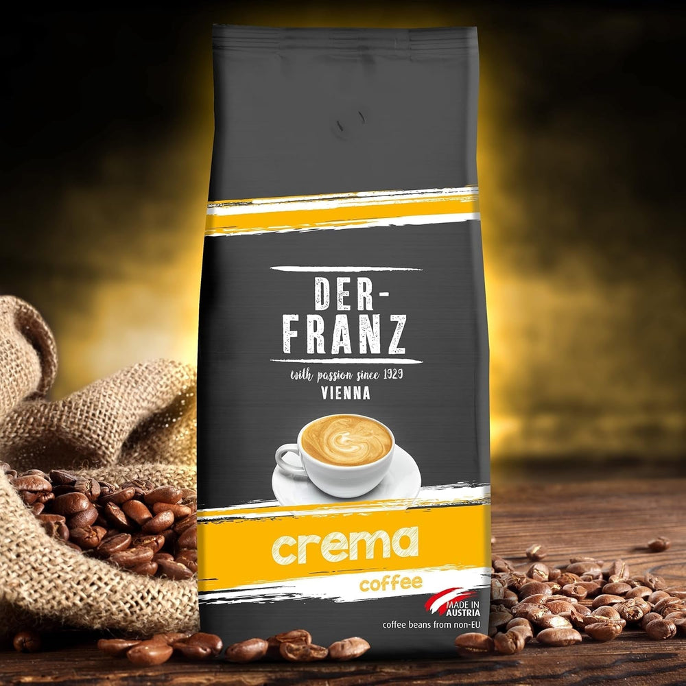 Café Crème DER-FRANZ, Intensité 4/5, 100% Arabica, grains de café entiers Café Naty Shop