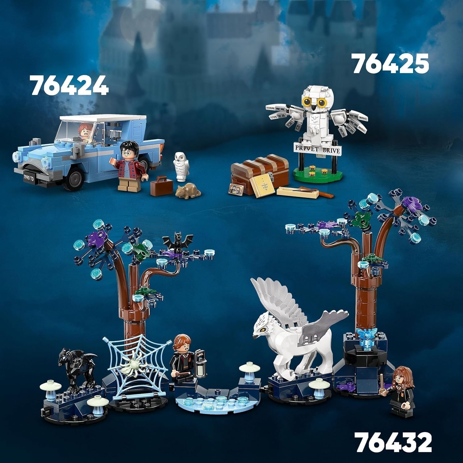 LEGO Harry Potter Hedwige à Privet Drive 4 Ensemble de hibou pour enfants, figurine d'animal à construire avec valise de Poudlard, petit cadeau pour les garçons, les filles et tous les fans à partir de 7 ans 76425 Jeux de construction Besuche den LEGO-Store