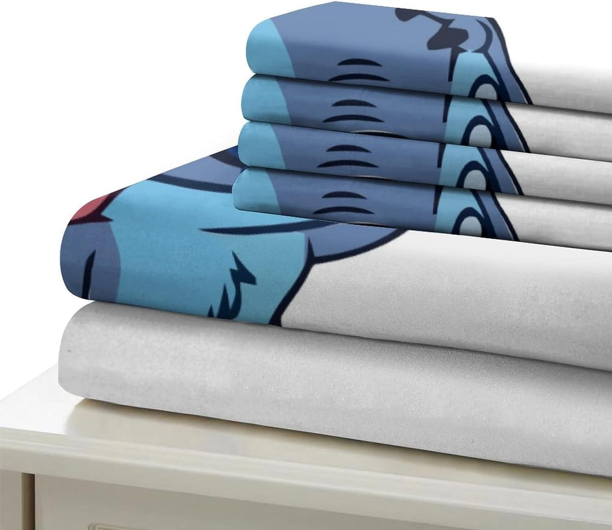 Parure de lit 3 pièces, Stitch Bedding - enfants Naty Shop Blanc Twin (140 X 200)