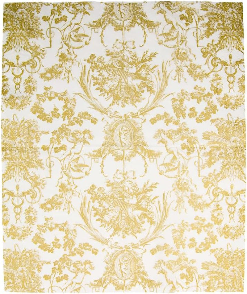 Papier toilette romantique, couleurs dorées, 15 pièces par paquet