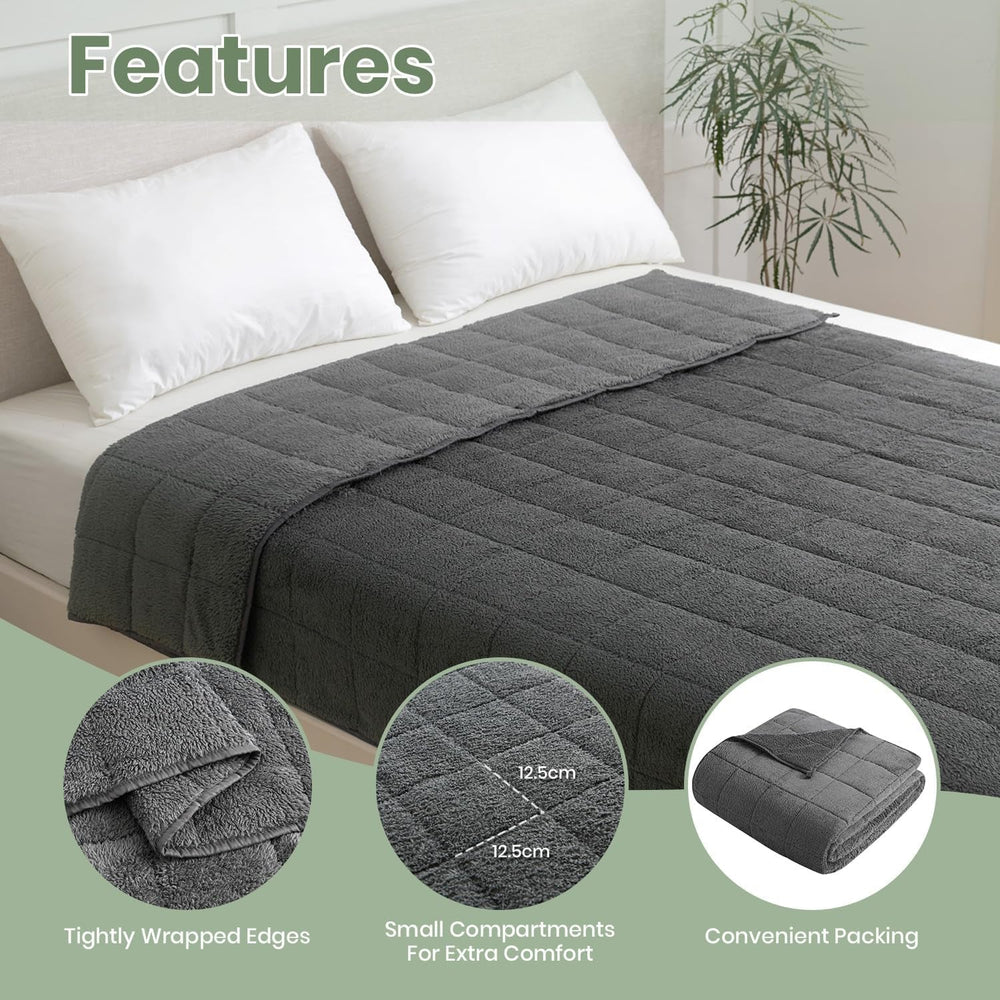 Couverture lestée 8 kg Couverture lestée Couverture lourde pour dormir adultes Gris 150 x 200 cm Couverture lestée Couverture lestée Couverture de vie moelleuse Good Nite Lits et couvertures