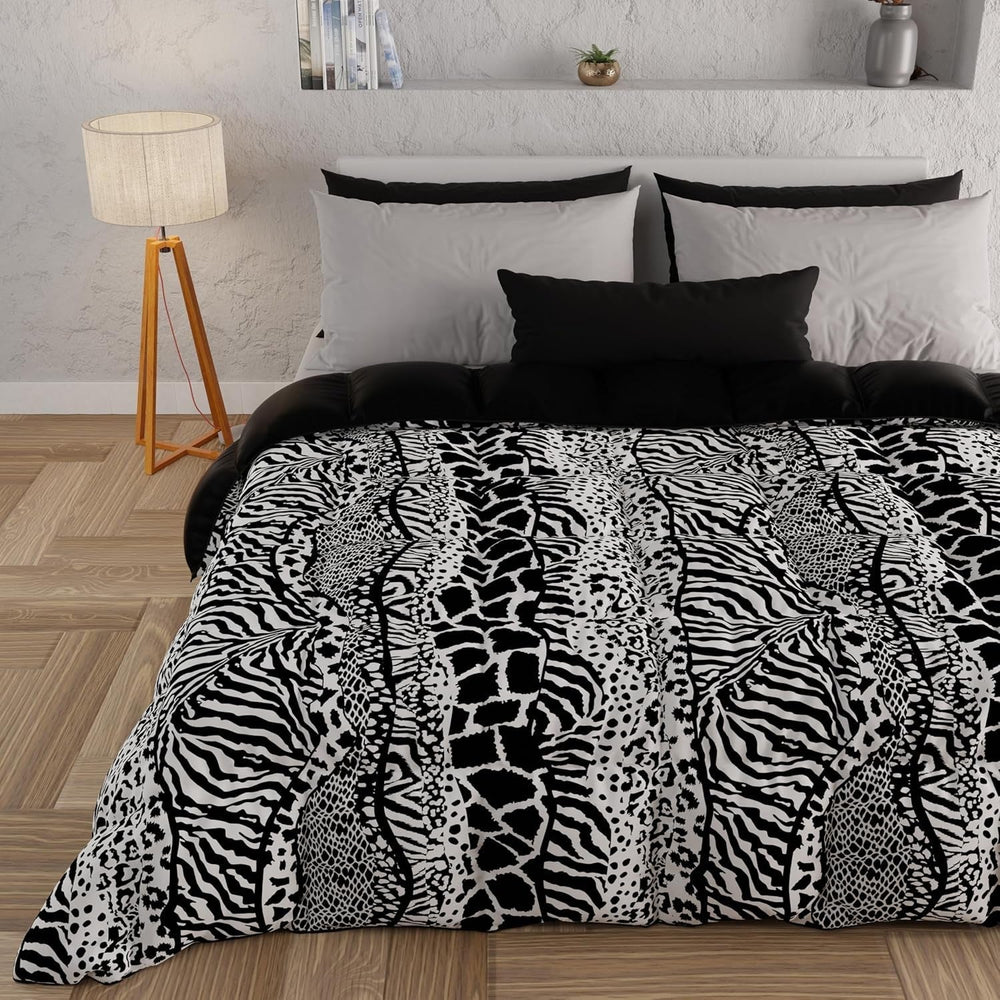 PETTI Artigiani Italiani - Couette d'hiver, Couette d'hiver, Couette simple, Double face, Impression monochrome et numérique, microfibre 100% hypoallergénique, Fabriqué en Italie