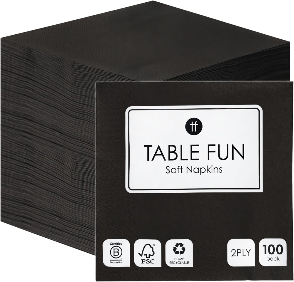 Table Kind 100 serviettes blanches douces en vrac, serviettes de haute qualité pour les fêtes, la restauration et un usage quotidien, FSC, durables et recyclables, fabriquées dans l'UE | 2 plis | 33 cm