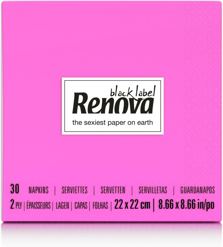 Serviettes à cocktail Renova, fuchsia, 30 serviettes