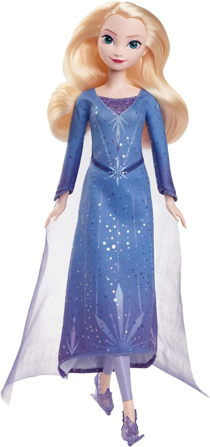 Mattel Disney Die Eiskönigin Elsa Puppe, Die Eiskönigin Puppe, kämmbare blonde Haare, beweglich, ausziehbare Schuhe, Disney Geschenke, Spielzeug ab 3 Jahre, HLW47