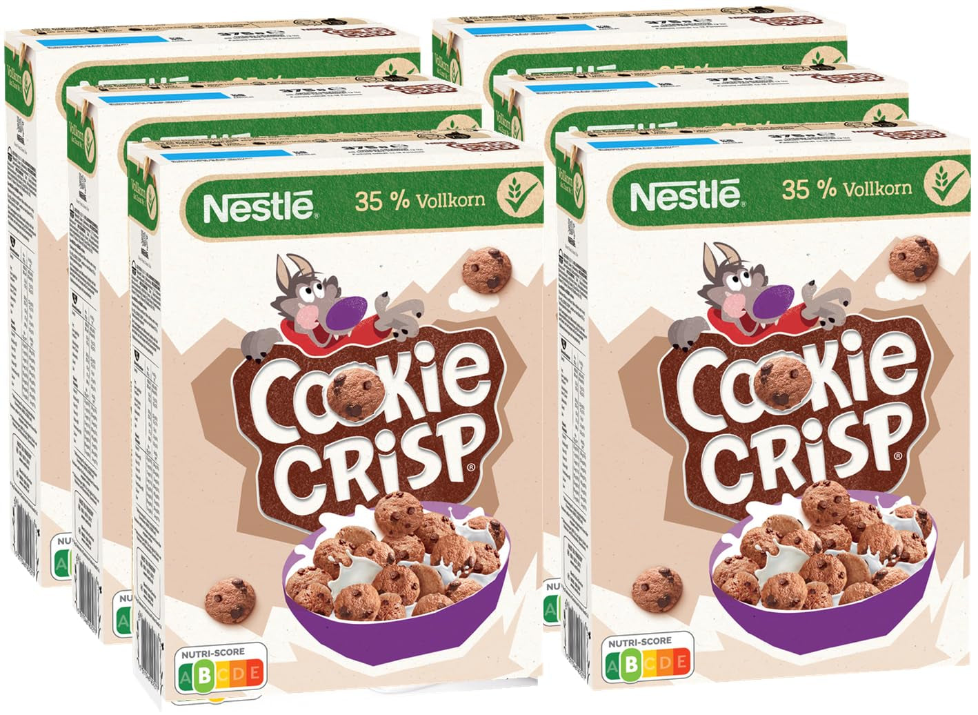 Nestlé Cookie Crisp (+20%), céréales de petit-déjeuner à grains entiers pour enfants, paquet de 1 (1x450g)