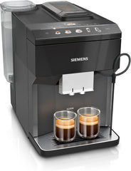 Machine à expresso automatique classique Siemens EQ500, écran couleur TFT, 5 types de café et de lait, fonction double tasse, nettoyage facile, unité de percolation amovible, avec tuyau à lait, noir, TP511E19