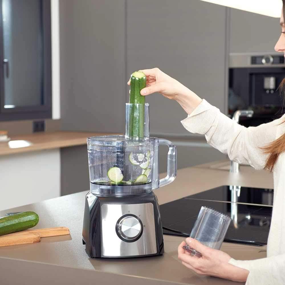 Black+Decker BXFPA1200E - Machine de cuisine 1.200W, Cuisinière 1.5L, 2 Vitesses/Fonction Turbo, +8 Pièces de rechange, Anti-Fingerprint-Edelstahlobreflchen, Klingen Und Scheiben Aus Edelstahl; Sans BPA Mère et Enfant Naty Shop