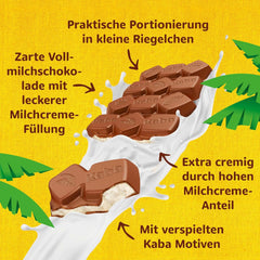 Chocolat au lait entier et crème de lait Kaba, tablette de chocolat fourrée, barre 90g, chocolat fondant à la crème de lait légère et saveur originale Kaba