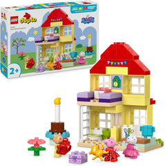 LEGO DUPLO La maison d'anniversaire de Peppa : jouet créatif à 3 figurines, maison de jouets à construire et à reconstruire pour les enfants de 2 ans, garçons et filles, favorise la dextérité 10433 Jeux de construction Besuche den LEGO-Store Titre par défaut