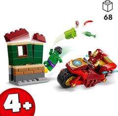 LEGO Marvel Iron Man avec vélo et Hulk, jouet de construction de super-héros pour enfants, ensemble de collection avec vélo et figurines, cadeau pour filles et garçons de 4 ans 76287 Jeux de construction Besuche den LEGO-Store