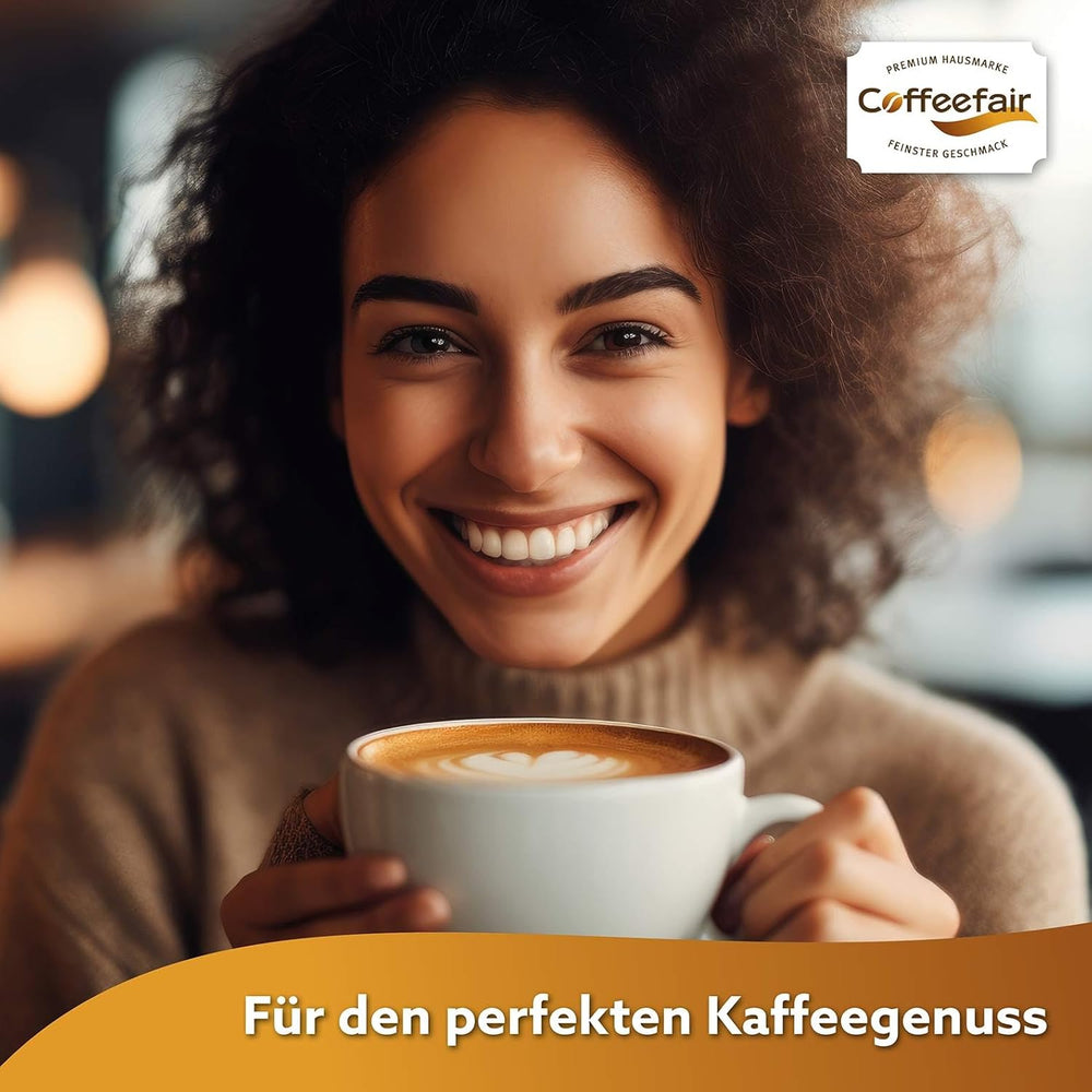 Coffeefair Cafe Creme Kaffeebohnen in Barista Qualität - 1kg pour Kaffeevollautomaten, Mischbohne for Kaffee ou Espresso verwendbar, schonende Trommelröstung