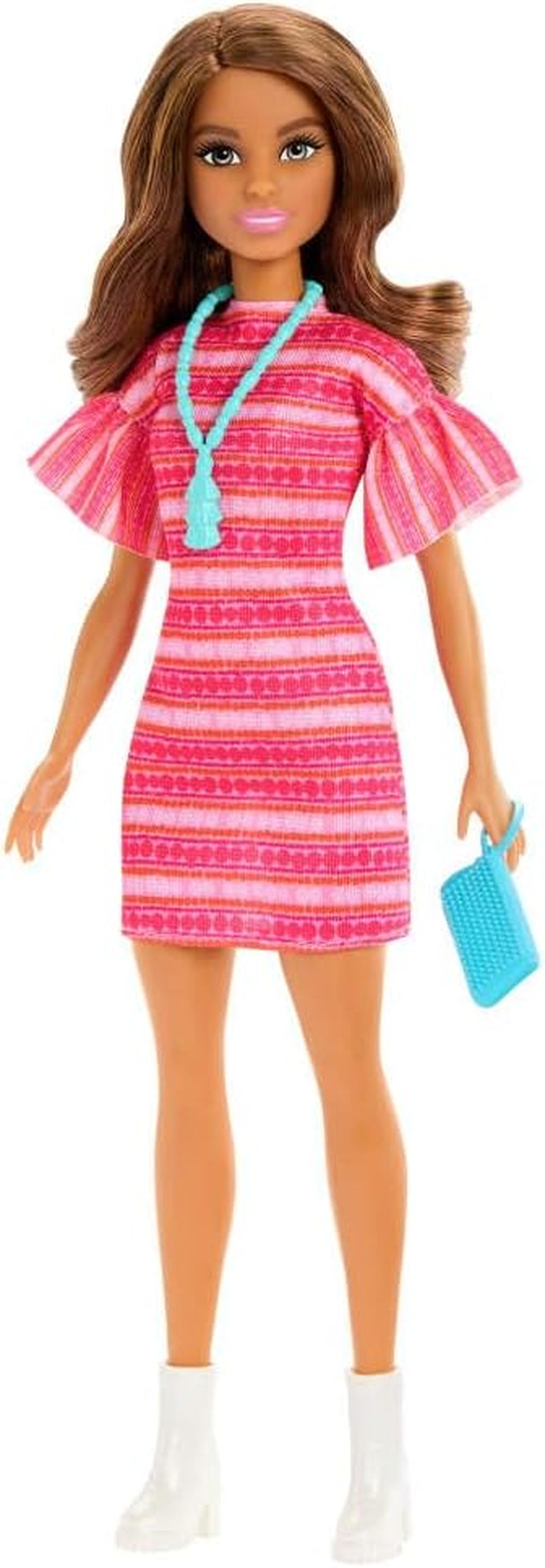Barbie et Teresa reçus pour la poupée de mode Teresa avec une tenue unique pour un usage domestique et des accessoires, y compris un collier, JCT02