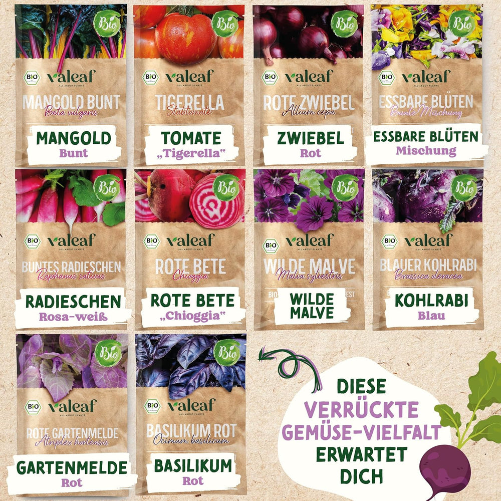 BIO Verrücktes Gemüse Samen Set I Saatgut Set Mit Besonderen Gemüsesamen I Züchte Buntes Gemüse I Mini Pflanzset I Crazy Veg I Gemüse Samen Set I Garten Anzuchtset Gemüsesamen Geschenk