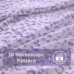 Plaid polaire flanelle FY FIBER HOUSE, couverture microfibre imprimé guépard 3D, 228 X 274 cm, violet Couettes et couettes Naty Shop