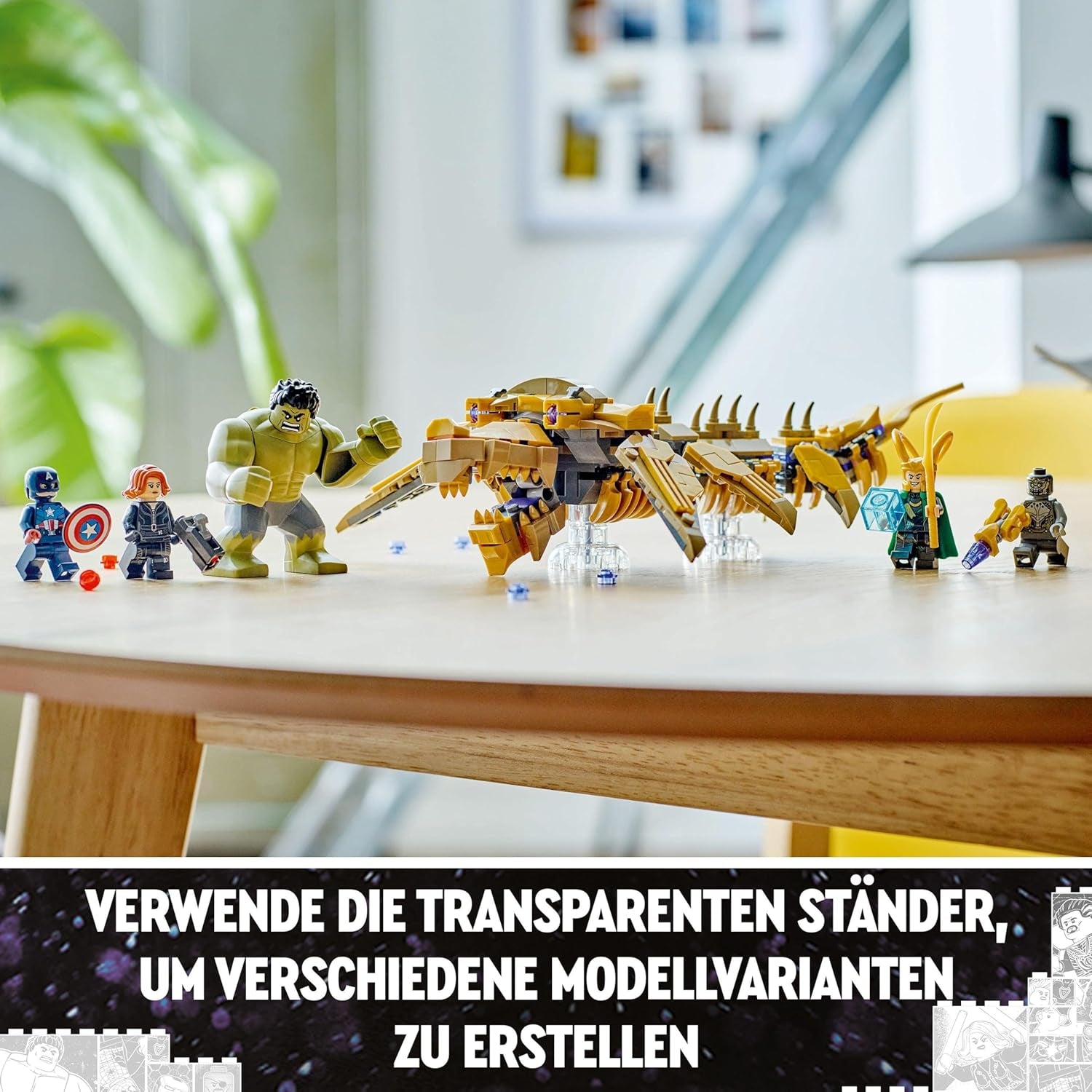 LEGO Marvel Avengers contre. Ensemble de jouets de construction Léviathan avec figurines Hulk et Captain America, Loki, Black Widow et Chitauri Ensemble de jeu Avengers pour garçons et filles à partir de 7 ans 76290 Ensembles de construction Besuche den LEGO-Store