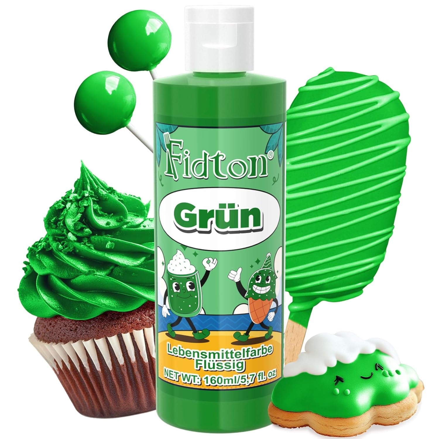 Colorant alimentar gel - Fidton 7 culori colorant alimentar foarte concentrat, decorațiuni comestibile pentru tort pentru fondant, colorant alimentar pentru colorarea ouălor, gogoșilor, macaroanelor - 10 ml