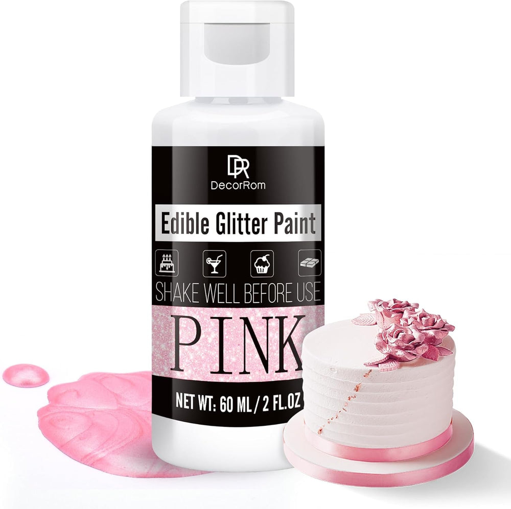 Paillettes liquides comestibles – 6 couleurs de colorant alimentaire à paillettes métalliques pour la décoration de gâteaux, la pâtisserie, les muffins – Poudre métallique à paillettes liquides comestibles pour biscuits, fondants, gâteaux