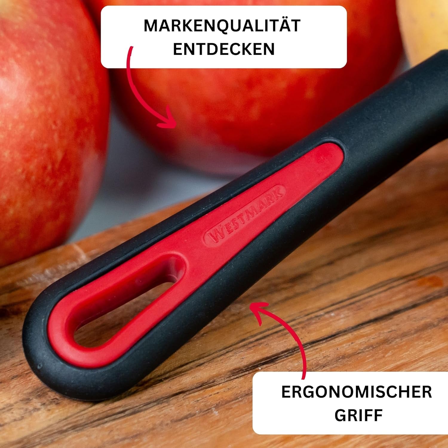 Westmark 29092270 Sparschäler Gallant, PP/Tpe/Edelstahl, Schwarz/Rot, 16,5 x 3,7 x 2 cm éplucheur Naty Shop