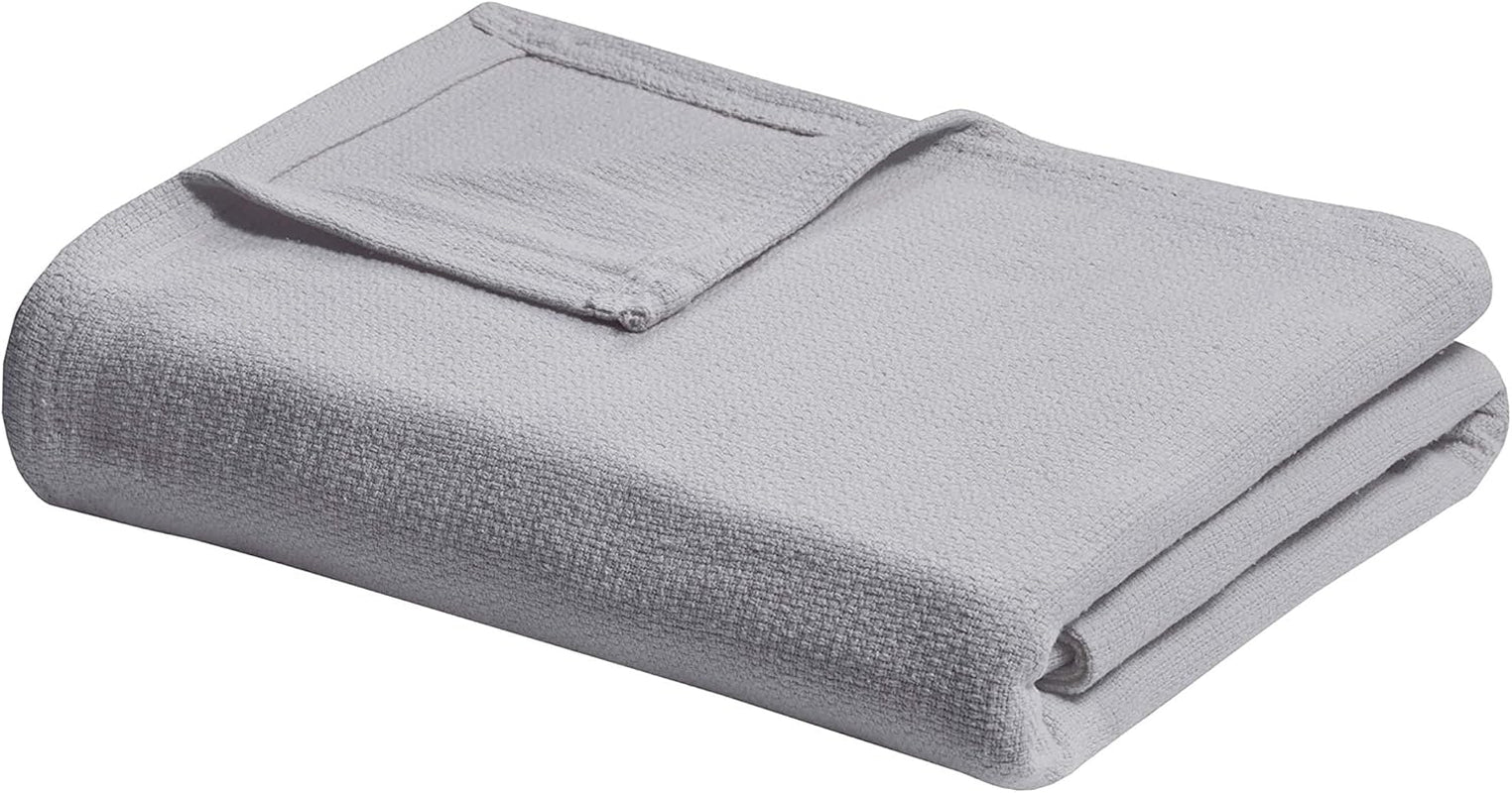 Madison Park Freshspun Wicker Twin Couverture en coton gris pour lits et couettes Madison Park Gris Full/Queen