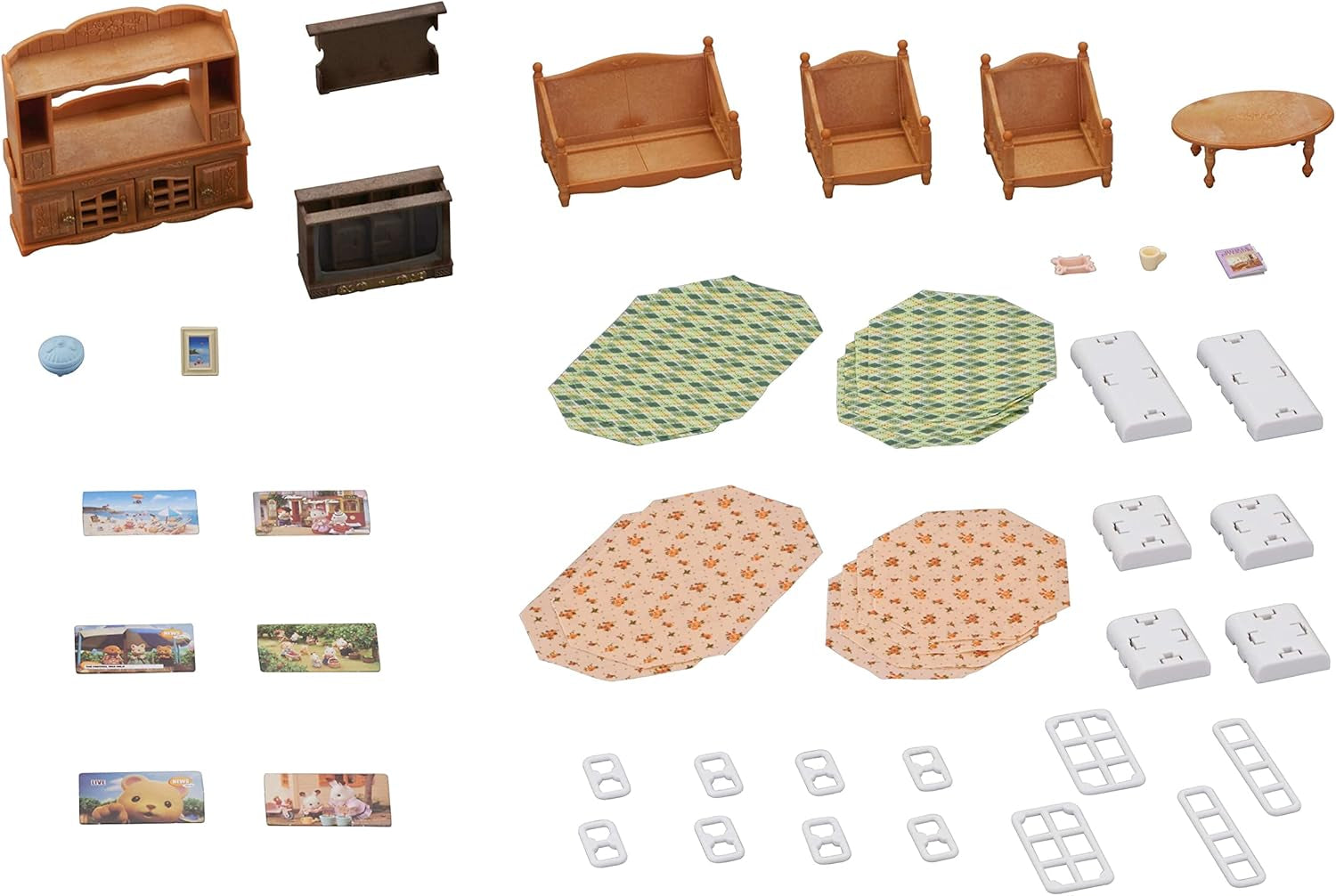 5716 Maison de ville avec grenier - Maison de poupée et salon de maison de campagne L5339 - Meubles de maison de poupée, 30 x 50 cm, 1 pièce (1 paquet), en plastique