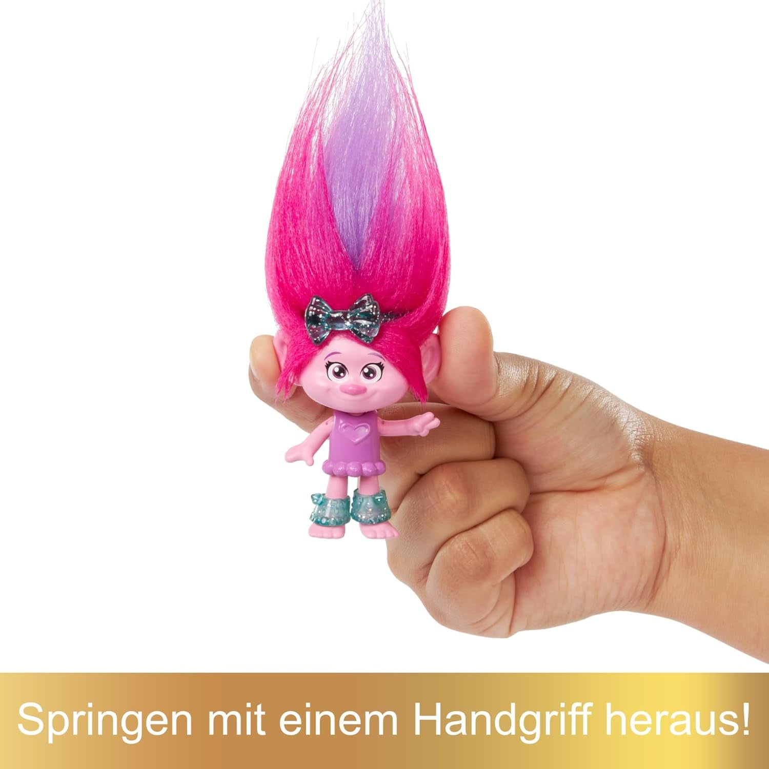 Mattel DREAMWORKS TROLLS Together Strong - Hairy Surprises Poppy Queen Poppy, Viva, Branch et Guy Diamond Peluche Cheveux, 2 Hairy Surprises, Accessoire, À partir de 3 ans, HNF10 Naty Shop Dolls