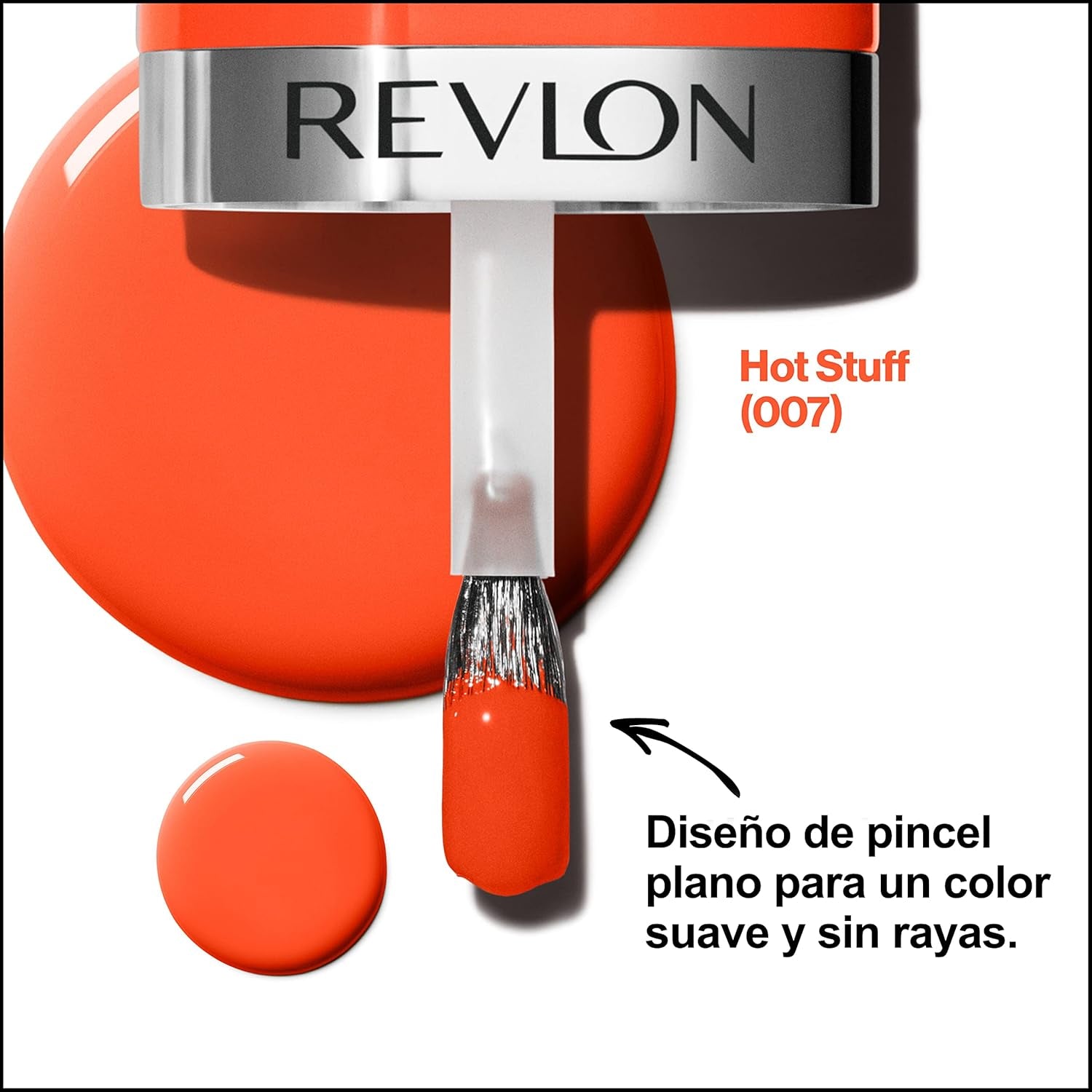 Revlon Ultra HD Snap Vernis à ongles longue durée Formule végétalienne Séchage rapide Une couche Couleur à couverture complète (8 ml) Hot Stuff (007) Unisexe