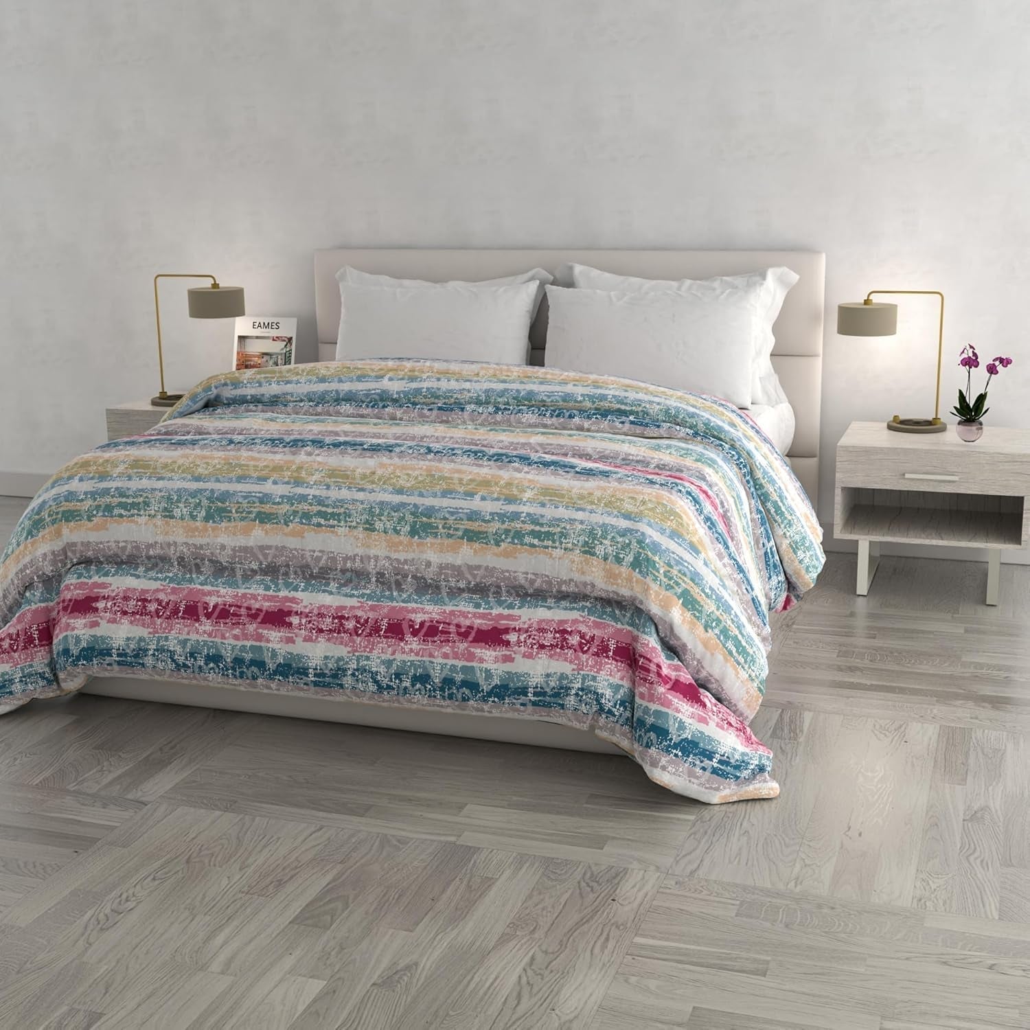 Couette hiver tendance, Florence, 260X260Cm Couettes et couettes Naty Shop Lignes d'amour 260X260Cm