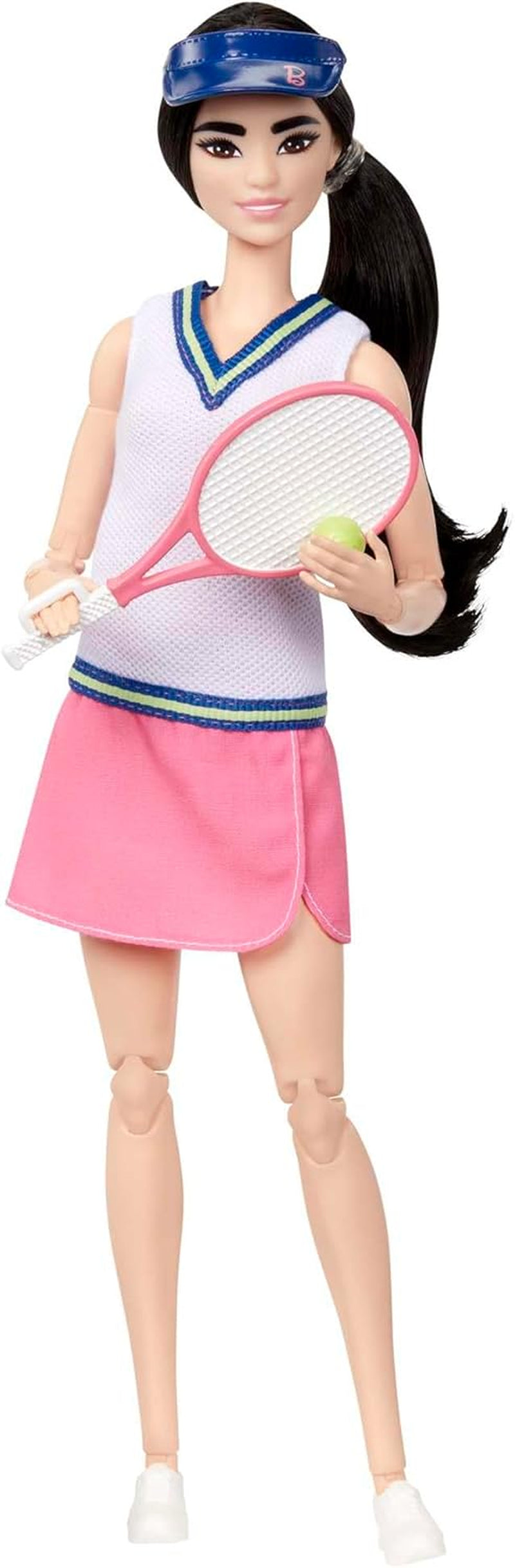 Barbie Made to Move - Tennisspielerin mit Schläger und Ball - Puppe mit 22 Gelenken für realistisches Spielvergnügen, für Tennisfans und Kinder ab 3 Jahren, HKT73