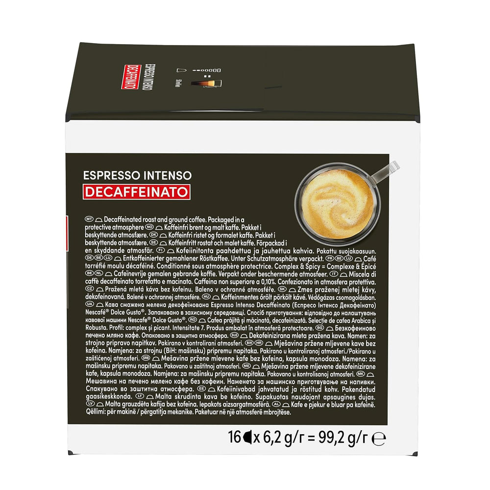 Nescafé Dolce Gusto Café Dolce Gusto Espresso Intenso Desc. | Nestlé Pack 3 Kisten Mit 18 Kapseln,Die Jewelils 16 Einheit(3er Pack)