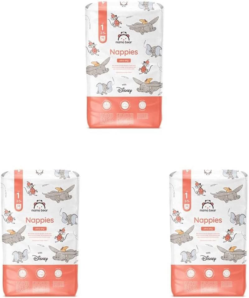 Couches Mama Bear Disney Ultra Dry taille 4 (8-14 kg), blanc, 84 pièces (1 paquet)