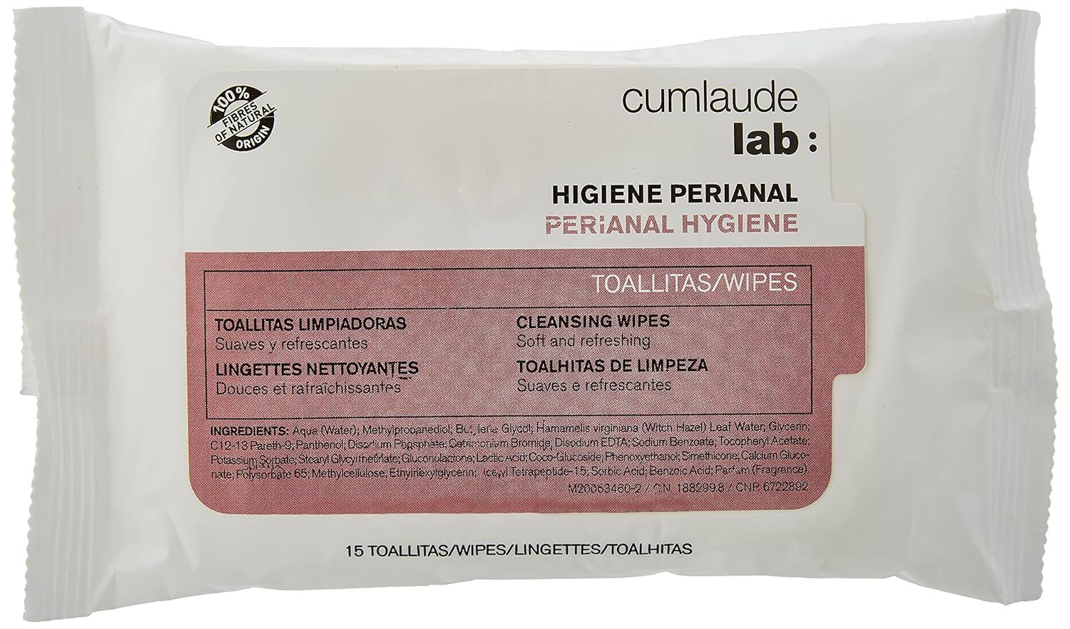 Lab - Lingettes périanales, Lingettes nettoyantes humides pour l'hygiène périanale, Provitamine B5, hydratantes, hypoallergéniques, sans paraben ni alcool, testées dermatologiquement - 15 pièces