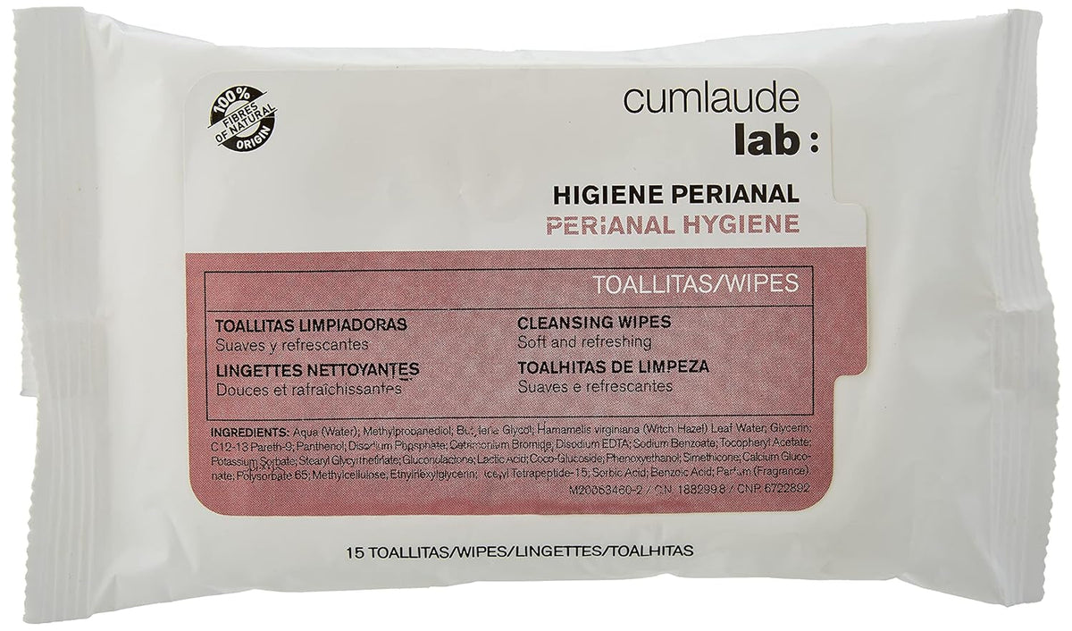 Lab - Lingettes périanales, Lingettes nettoyantes humides pour l'hygiène périanale, Provitamine B5, hydratantes, hypoallergéniques, sans paraben ni alcool, testées dermatologiquement - 15 pièces