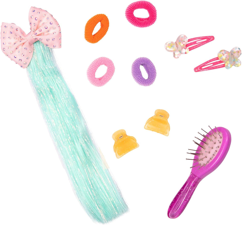 Glitter Girls - Luma - Poupée articulée 36 cm - Cheveux violets uniques et yeux violets - Extensions de cheveux, nœud, pinces et tenue colorée - 3 ans +