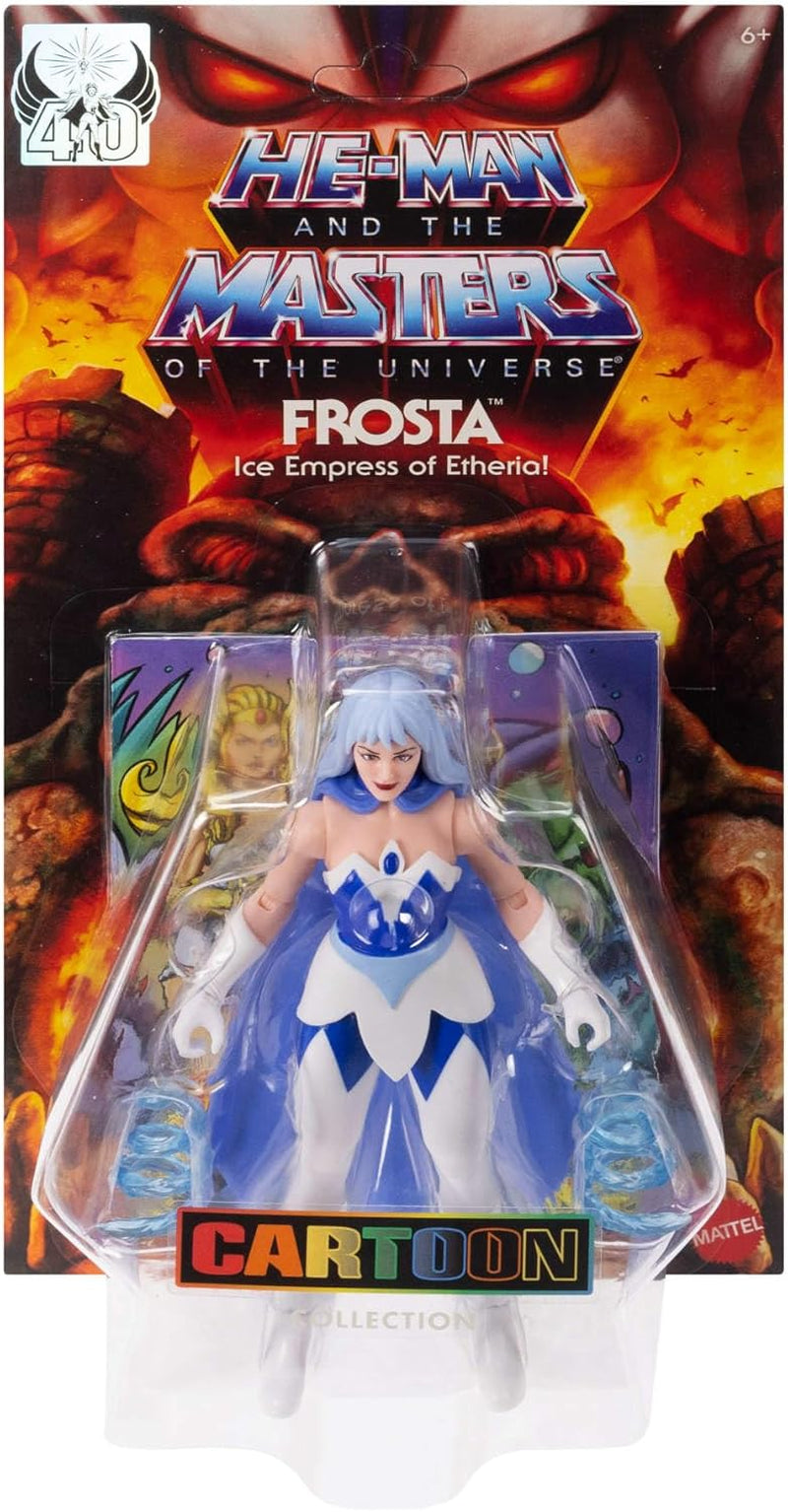 Figurine d'action Cartoon Collection Masters of the Universe Origins Frosta, d'environ 14 cm de haut, de la série télévisée des années 1980, princesse du pouvoir avec force de glace, design détaillé et cape, JBM87 Figurines Naty Shop